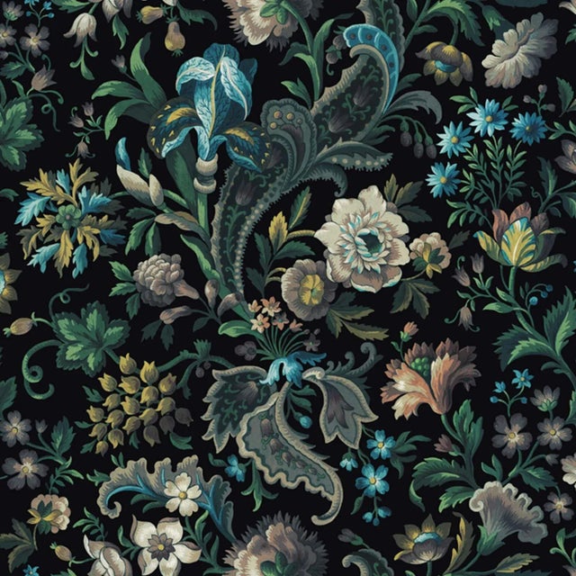 House of Hackney Florika Wallpaper - Onyx For Sale