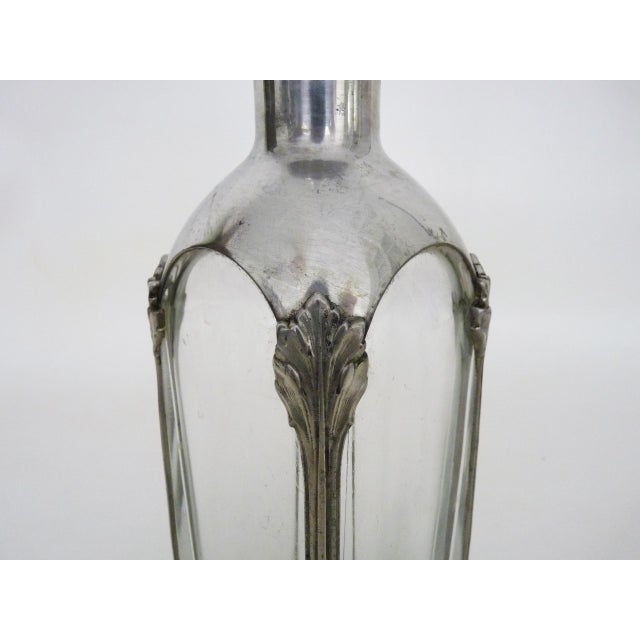 Crystal and Silver-Plated Metal Decanter, 1970s For Sale - Image 6 of 8