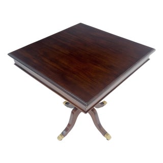 Antique Solid Mahogany c1920s 30" Square Game Dining Table MINT For Sale