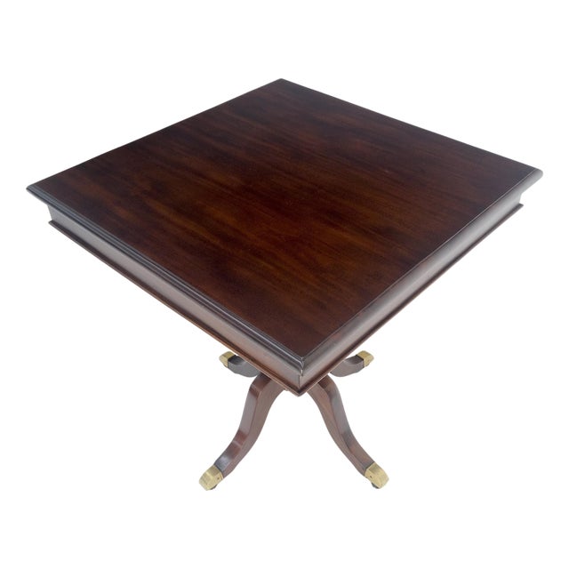 Antique Solid Mahogany c1920s 30" Square Game Dining Table MINT For Sale