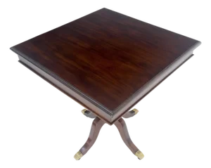 Antique Solid Mahogany c1920s 30" Square Game Dining Table MINT