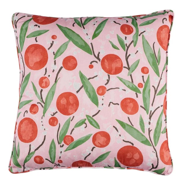 Contemporary Schumacher Mirabelle 22" Pillow in Cherry & Blush For Sale - Image 3 of 3