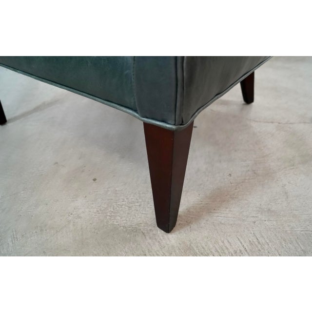 Mid-Century Modern Style Butterfly Leather Wingback Chair For Sale - Image 11 of 12