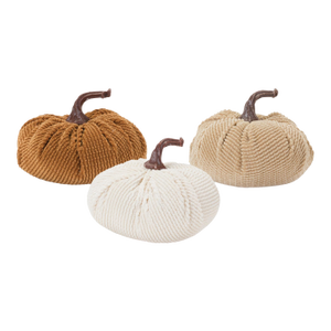 Plush Corduroy Fabric Pumpkin (Set of 3)