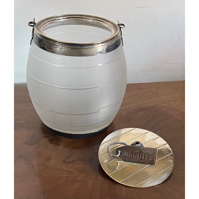 Metal Antique 19th Century English Silverplate Biscuit Barrel For Sale - Image 7 of 18