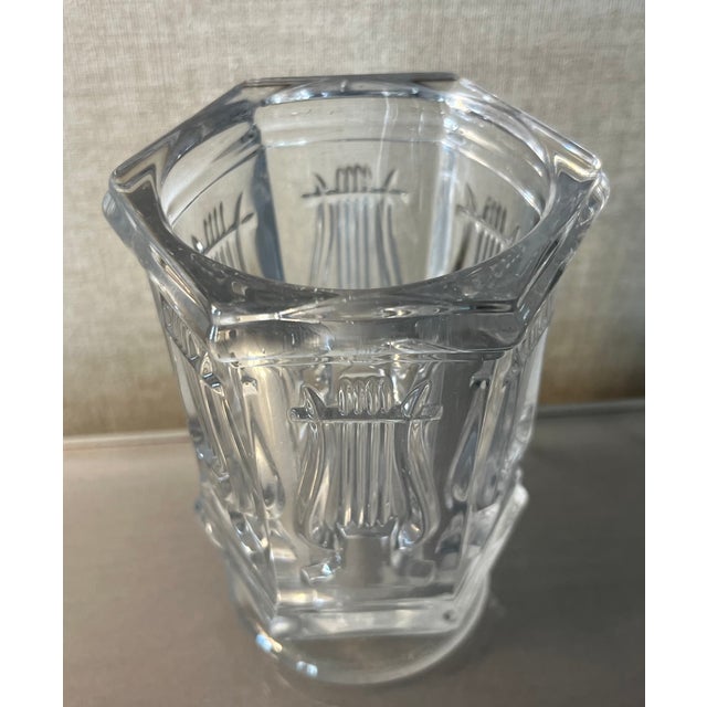 Antique 19th Century American Classical Boston & Sandwich Flint Glass Lyre Vase For Sale - Image 11 of 13
