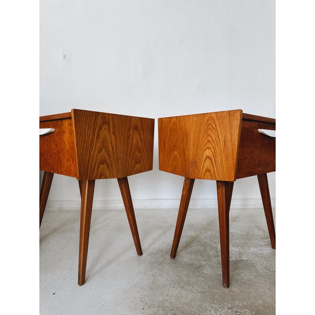 Wood Mid-Century Czech Nightstands, 1960s, Set of 2 For Sale - Image 7 of 18
