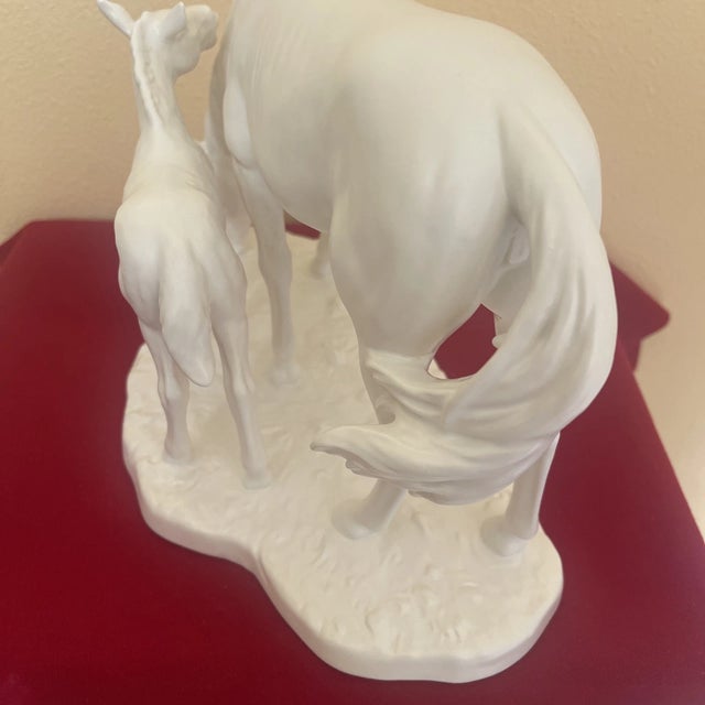 Mid-Century Modern Vintage Goetz Bisque Porcelain Horse and Foal Figurine For Sale - Image 3 of 8