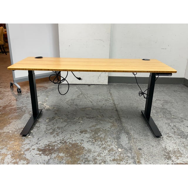 Modern Herman Miller Jarvis Bamboo Adjustable Standing Desk For Sale - Image 3 of 12