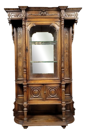 Renaissance-Style Bookcase in Carved Oak, 1850