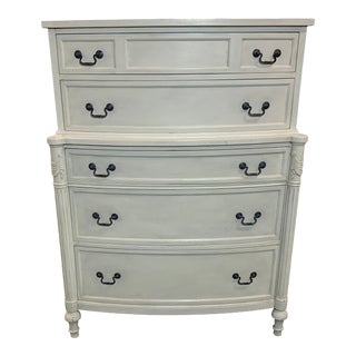 1920's American Painted Bowfront Highboy Dresser For Sale