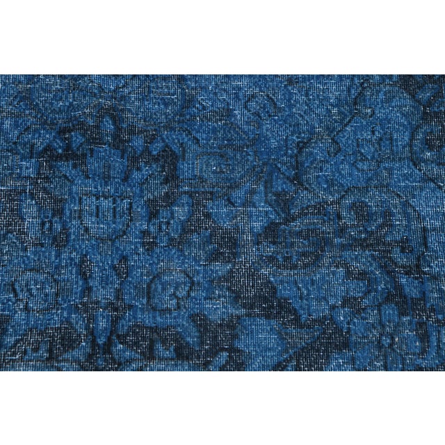 1980s Boho Chic Persian Blue/Black Wool Rug - 9'9'' X 13'3'' For Sale - Image 5 of 10
