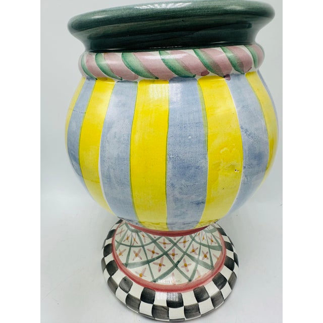 Italian McKenzie Childs Style Vase For Sale In Charleston - Image 6 of 7