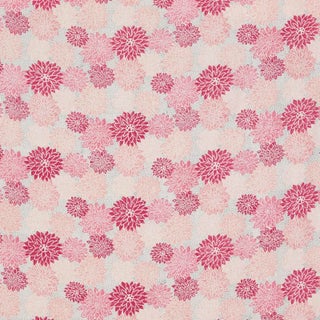 Schumacher x Molly Mahon Dahlia Fabric in Hot Pink For Sale