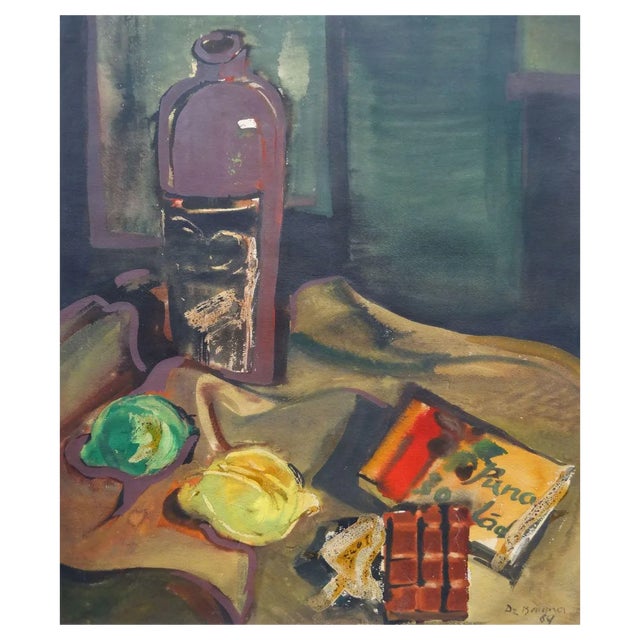 Dzidra Bauma, Still Life with Balsam, 1969, Watercolor on Paper For Sale