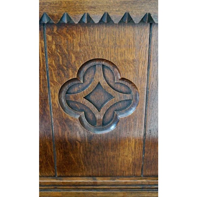 Set of Antique Gothic Oak Glastonbury Chairs For Sale - Image 6 of 16