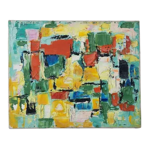 Vintage Abstract Oil Painting 2, France, Mid-20th Century