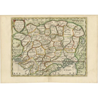 Antique Map Cartographic of Mughal Dominion, 1705 For Sale