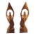 Vintage Wood Abstract Women Kneeling Sculpture Bookends For Sale