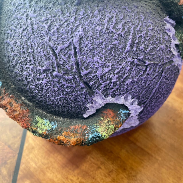 Purple Vintage Mexican Pottery Iguana Lizard Figural Vase For Sale - Image 8 of 9