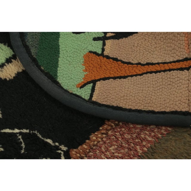 Rug & Kilim Antique Gift Sized Hooked Rug With Elephants & Tree Pictorials - Rug & Kilim For Sale - Image 4 of 6