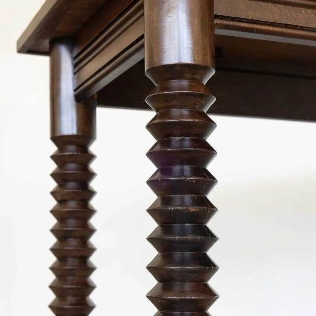 Brown 1940s French Wood Table Attributed Charles Dudouyt For Sale - Image 8 of 12