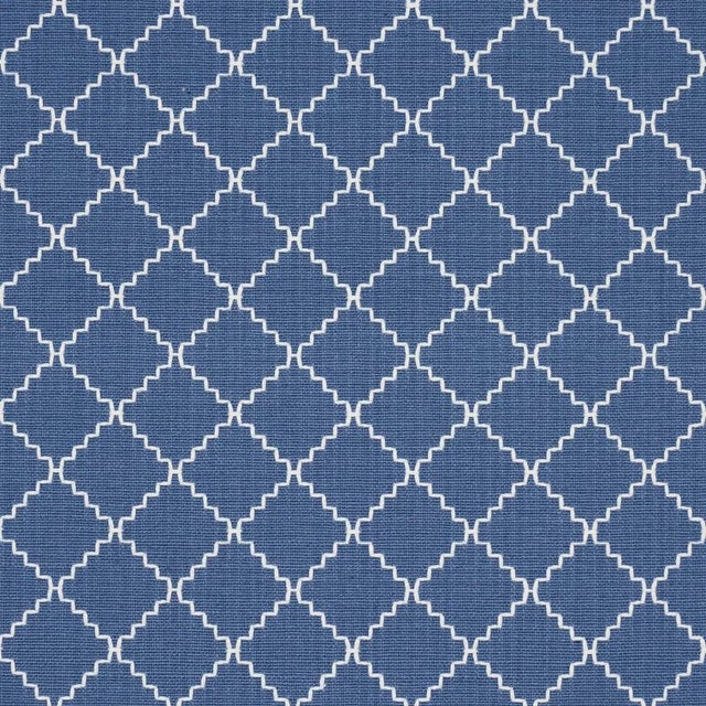 Traditional SAMPLE - Schumacher X Mark D. Sikes Maggie Lattice Fabric In Cobalt For Sale - Image 3 of 5