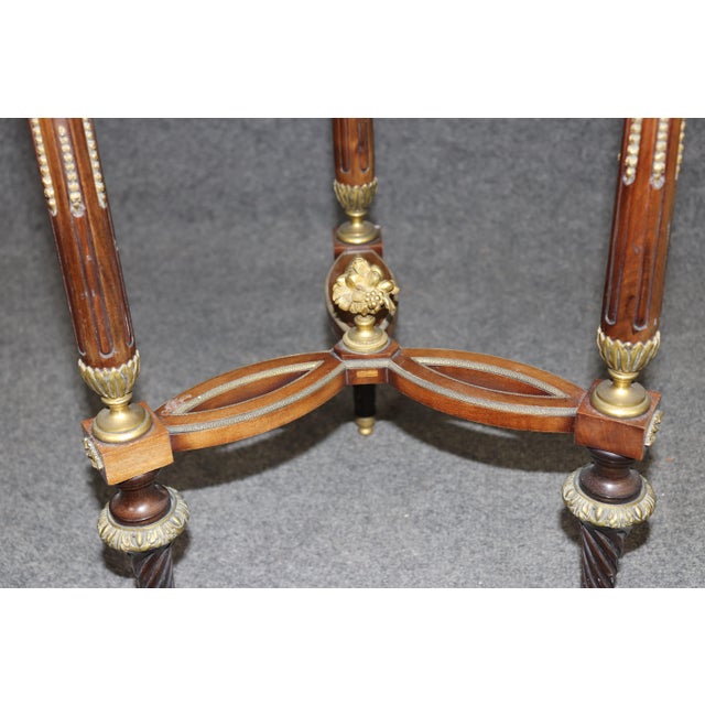Bronze 19th C French Louis XVI Bronze Ormolu Mounted and Malachite Top End Table For Sale - Image 8 of 15