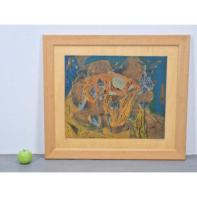 Modern surrealist composition piet koenen silkscreen art modern surrealist composition graphic silkscreen on canvas piet...