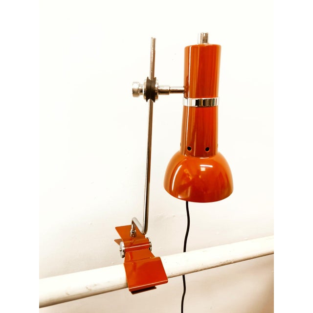Clamp Light in Red Metal For Sale - Image 16 of 18