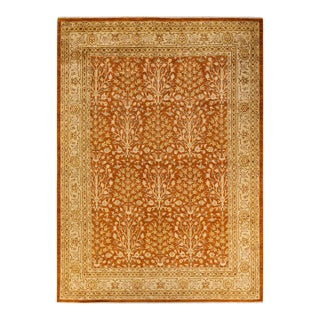 Eclectic, One-of-a-Kind Hand-Knotted Area Rug - Brown, 9' 1" x 12' 5" For Sale