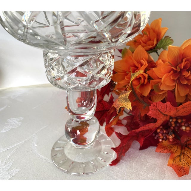 1970s 1970's 2 Pc Hurricane Candle Holder & Globe, 24% Lead Crystal by Block Poland For Sale - Image 5 of 14