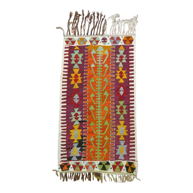 Colorful Turkish Kilim, 2'4'' X 3'7'' For Sale