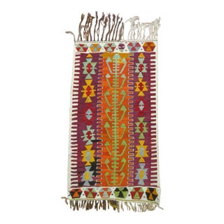 Vintage Colorful Turkish Kilim - 2'5" x 3'7" For Sale