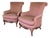 Henredon Upholstered English Arm Carved Base Club Chairs- A Pair For Sale