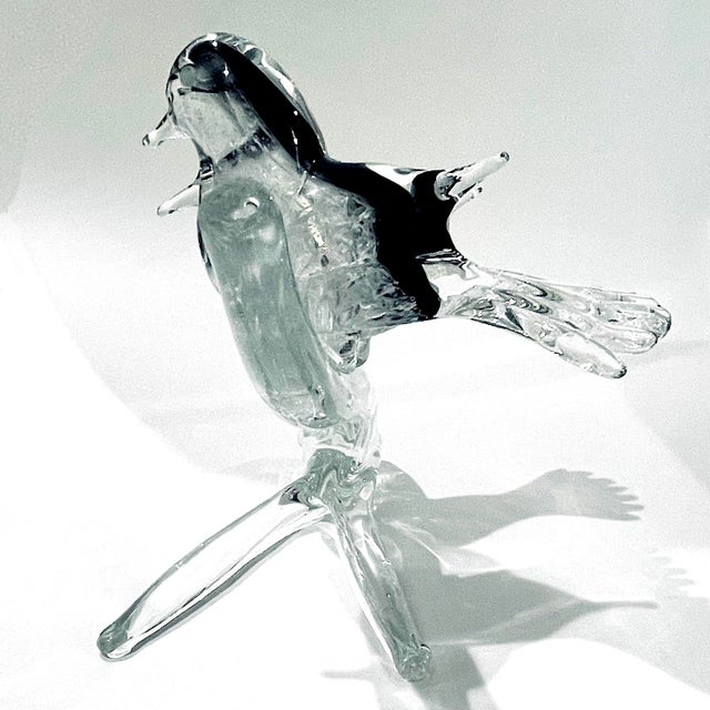 1970s 1970's Murano Attributed Blown Glass Love Birds on Branch Figurine For Sale - Image 5 of 12