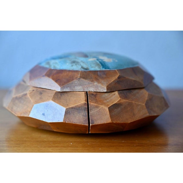 Brown Mid-20th Century Carved Wooden Lidded Box, 1960s For Sale - Image 8 of 10