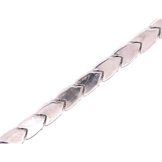 Modern 14 Karat White Gold Fancy Link Bracelet For Sale - Image 3 of 8