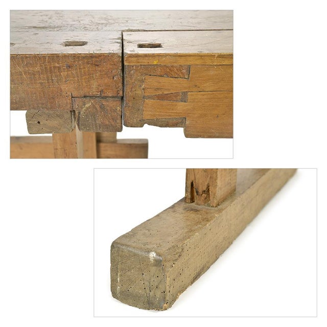 Antique Workbench in Solid Oak For Sale - Image 6 of 8