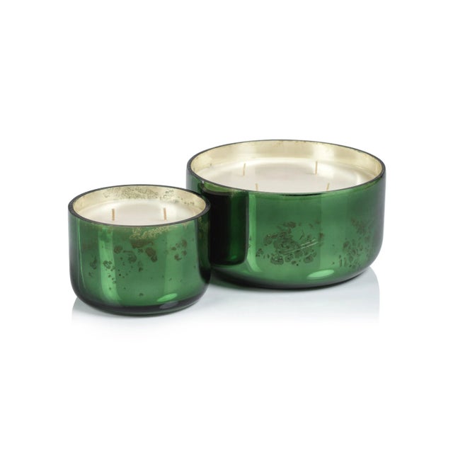 Transitional Siberian Fir 6" Diameter Scented Jar Candle, Green For Sale - Image 3 of 3