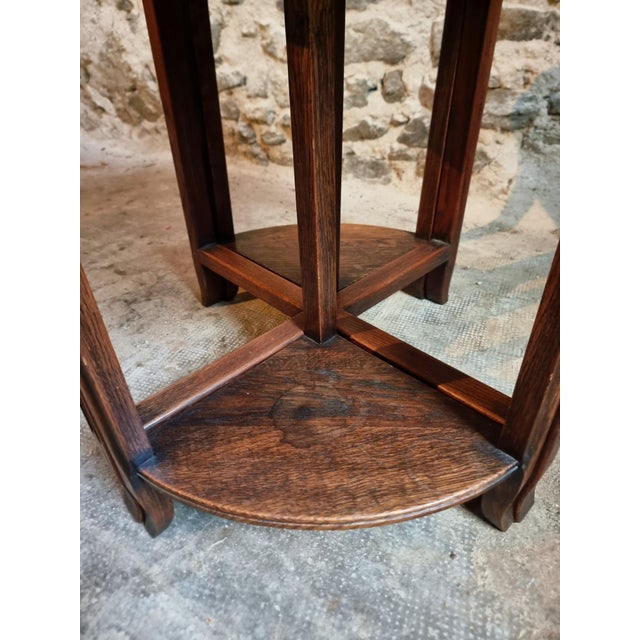 Vintage Oak Nesting Table Set, France, 1960s, Set of 3 For Sale - Image 11 of 18