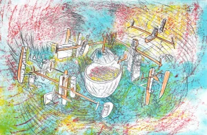 Espace De L'espece, Roberto Matta Lithograph on Arches, Signed and Numbered in Pencil