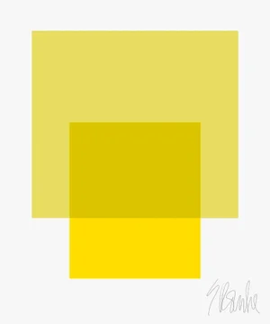 The Interaction of Light Celery and Warm Yellow Fine Art Print 40" X 50" by Liz Roache