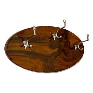 Art Deco Faux Grained Coat Rack, Eastern Europe, 1930s For Sale