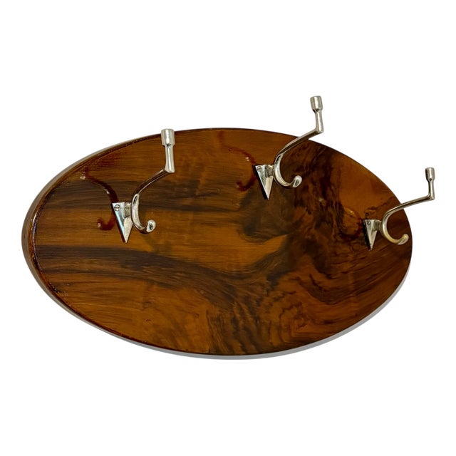 Art Deco Faux Grained Coat Rack, Eastern Europe, 1930s For Sale