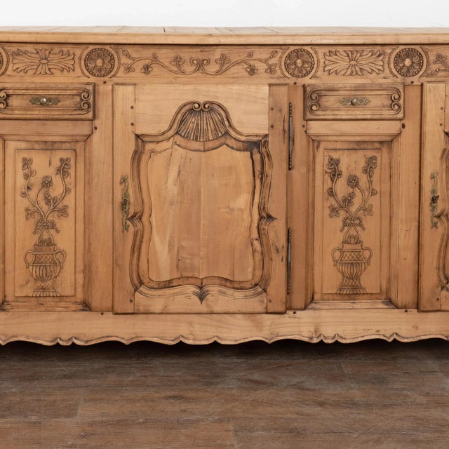 19th Century French Carved Bleached Oak Sideboard Buffet For Sale - Image 11 of 17