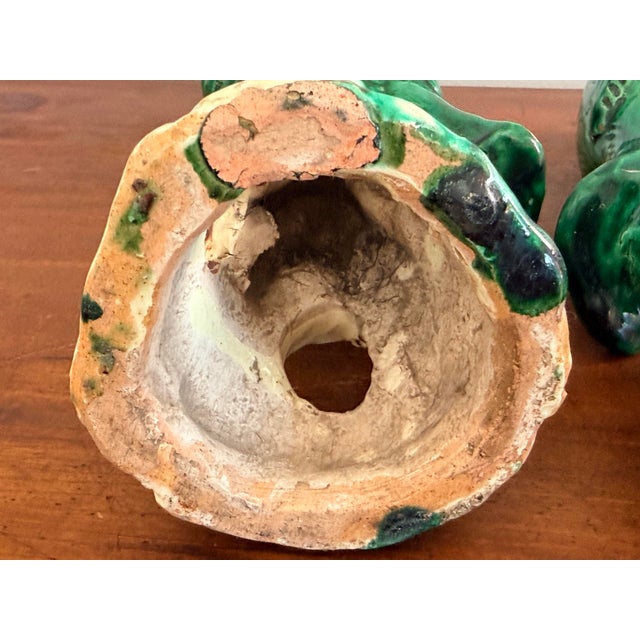 Pair Antique Chinese Green Parrots For Sale - Image 11 of 12