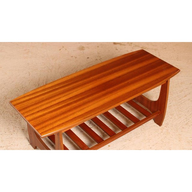 Mid-Century Modern Mahogany Coffee Table with Magazine Rack, 1960s For Sale - Image 6 of 7