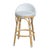 Baby Blue Tobias 24.5 in. Seat Height Outdoor Rattan and Metal Low Back Counter Stool, White/Sky Blue Dot / Natural Rattan Frame For Sale - Image 8 of 8
