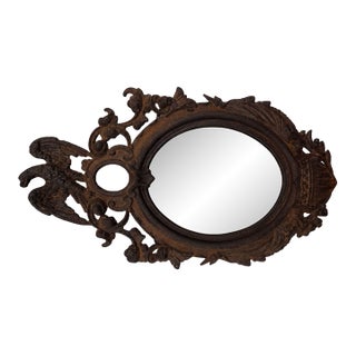 Civil War Era Cast Iron Federal Eagle Picture Frame W/ Mirror For Sale